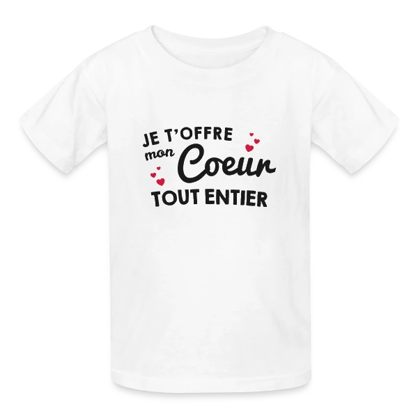 Déclaration d'Amour - Mon Cœur Tout Entier sur T-shirts Russell Enfant