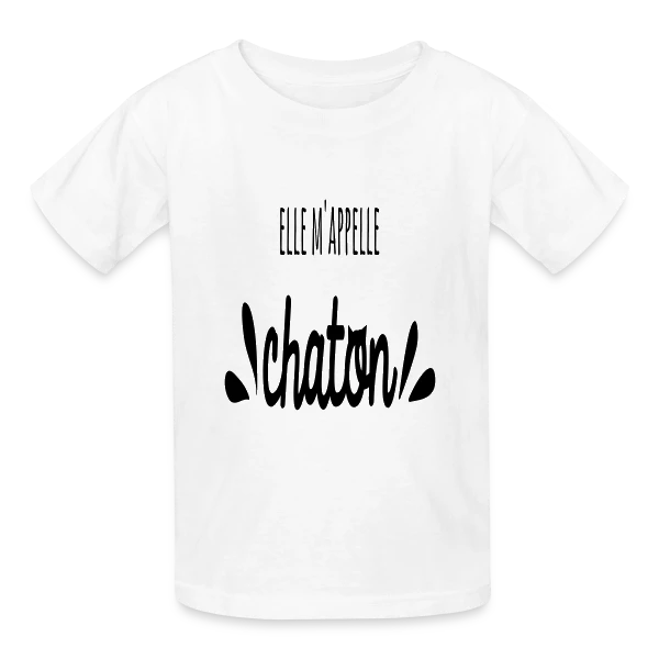 Elle M'appelle Chaton sur T-shirts Russell Enfant