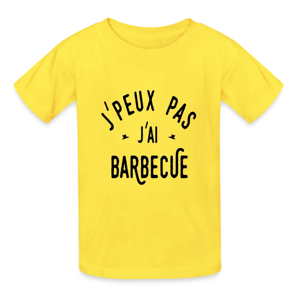 J'PEUX PAS J'AI BARBECUE - Humour & Grillades sur T-shirts Russell Enfant