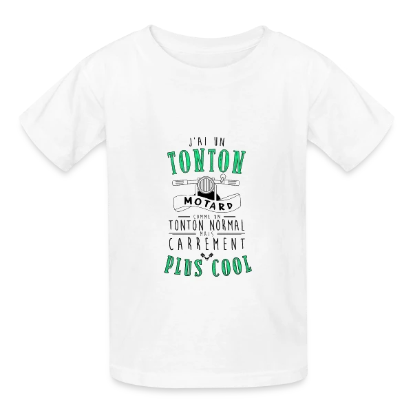 Mon Tonton Motard, le plus cool ! sur T-shirts Russell Enfant