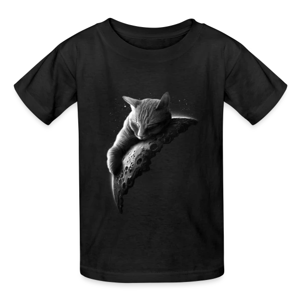 Mooncat : Le Chat de la Lune sur T-shirts Russell Enfant