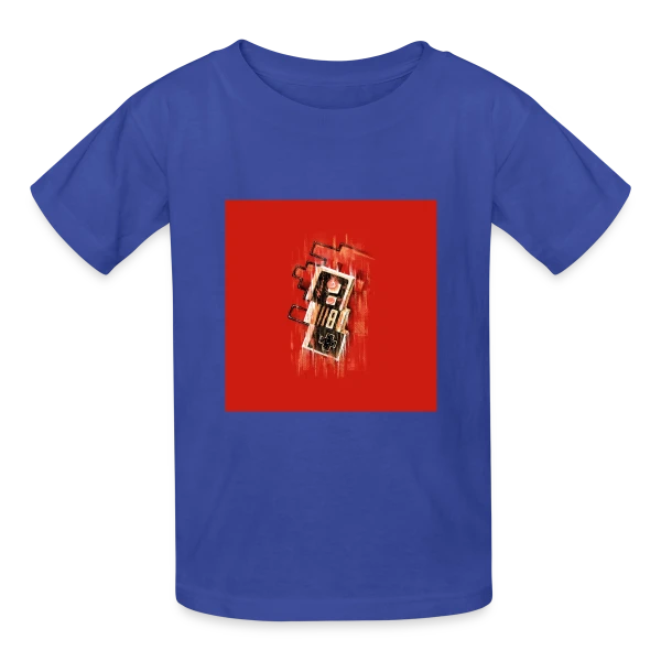 Vibration NES Rouge Rétro sur T-shirts Russell Enfant
