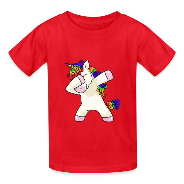 Licorne Dabbing Arc-en-ciel sur T-shirts Russell Enfant
