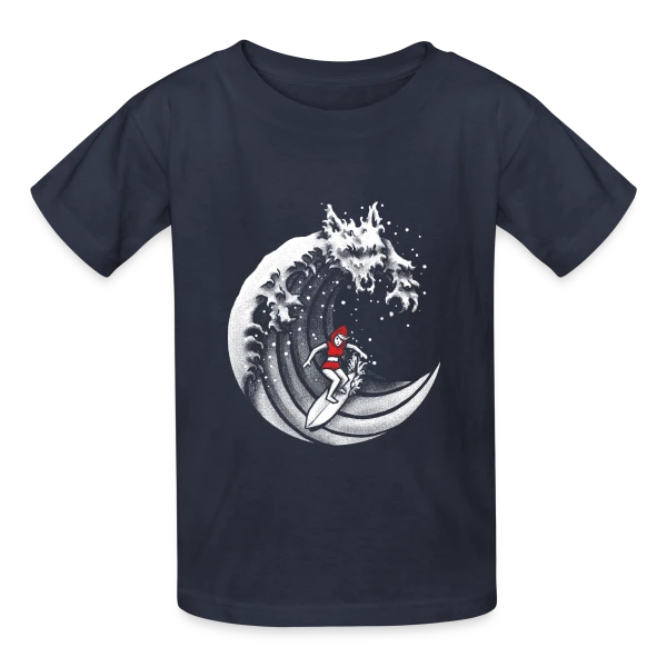 Le Chaperon Rouge Surfeur sur T-shirts Russell Enfant