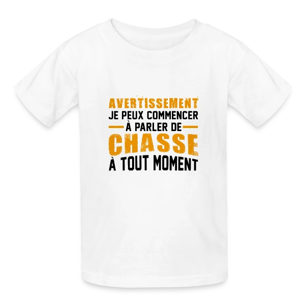 Chasseur : Attention Humour Sauvage ! sur T-shirts Russell Enfant
