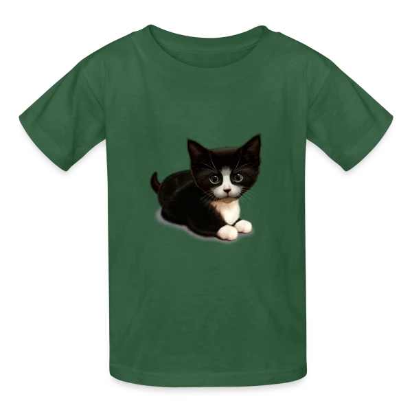 Chat Mignon : Personnalisable sur T-shirts Russell Enfant