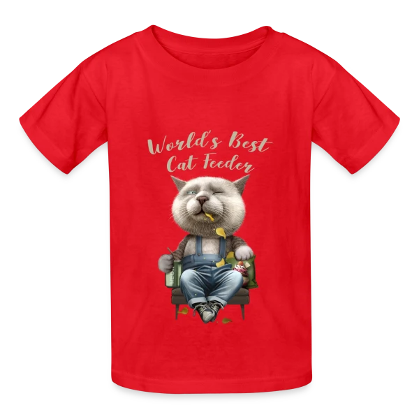 Meilleur Nourrisseur de Chats sur T-shirts Russell Enfant