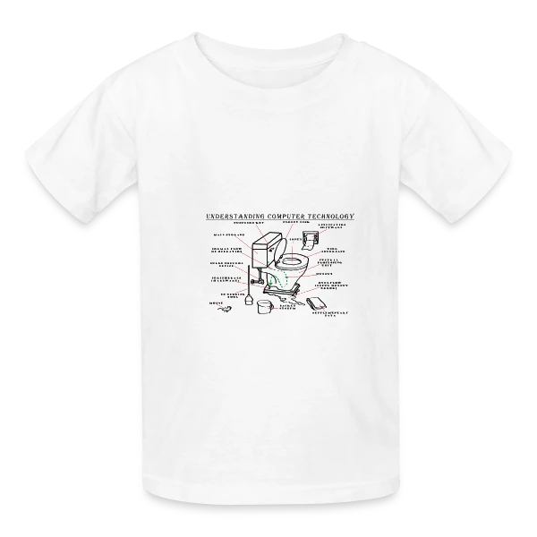 La Technologie Expliquée avec Humour sur T-shirts Russell Enfant