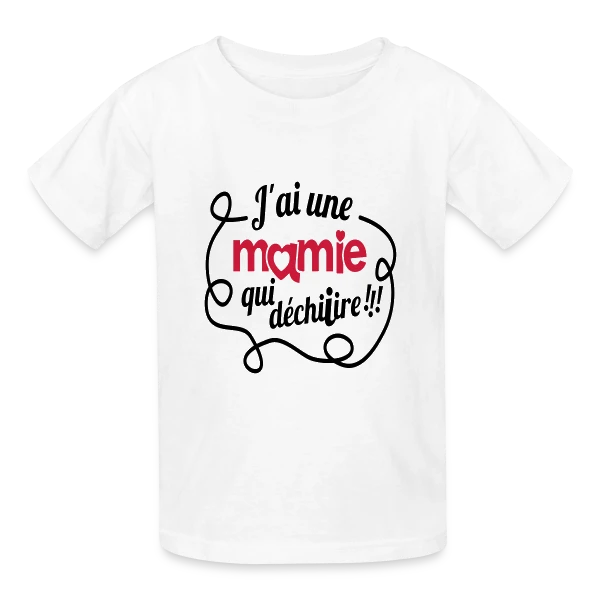 'Ma Mamie Déchire !' : Cadeau Original pour Super Grand-mère sur T-shirts Russell Enfant