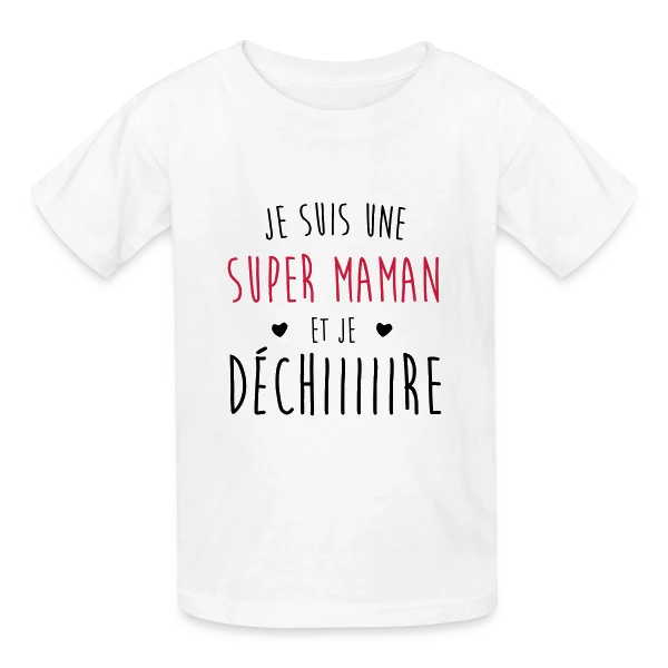 Super Maman qui Déchire sur T-shirts Russell Enfant