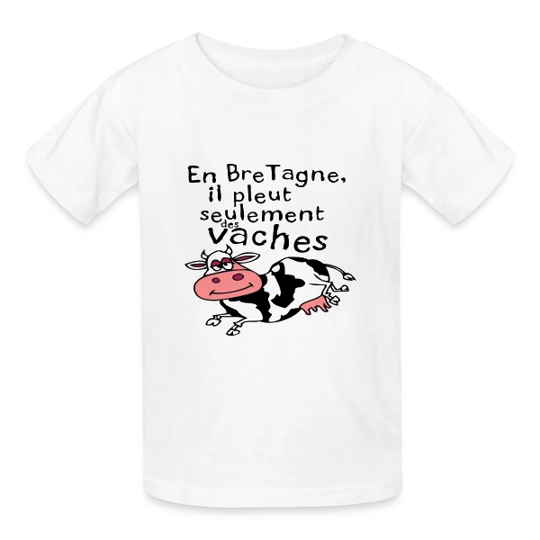 Bretagne Pluie Vaches sur T-shirts Russell Enfant