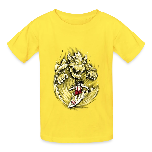Mario, le Surfeur de Bowser sur T-shirts Russell Enfant