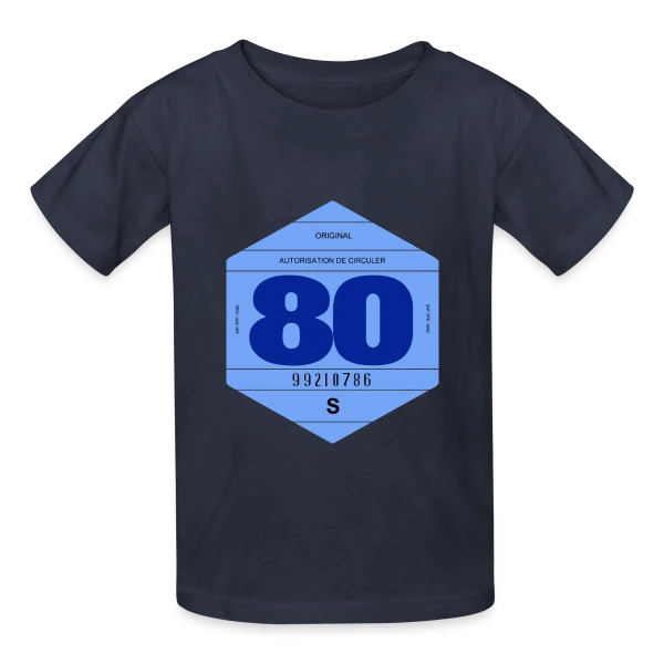 Vignette Automobile Rétro France Années 80 sur T-shirts Russell Enfant