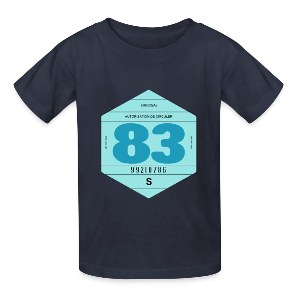Vignette Auto Rétro 1983 : Voyage Vintage en France sur T-shirts Russell Enfant
