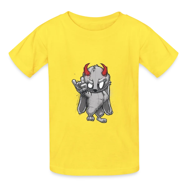 Lapin Métalleux Diabolique sur T-shirts Russell Enfant