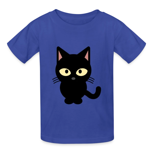 Chat Noir Mystérieux sur T-shirts Russell Enfant
