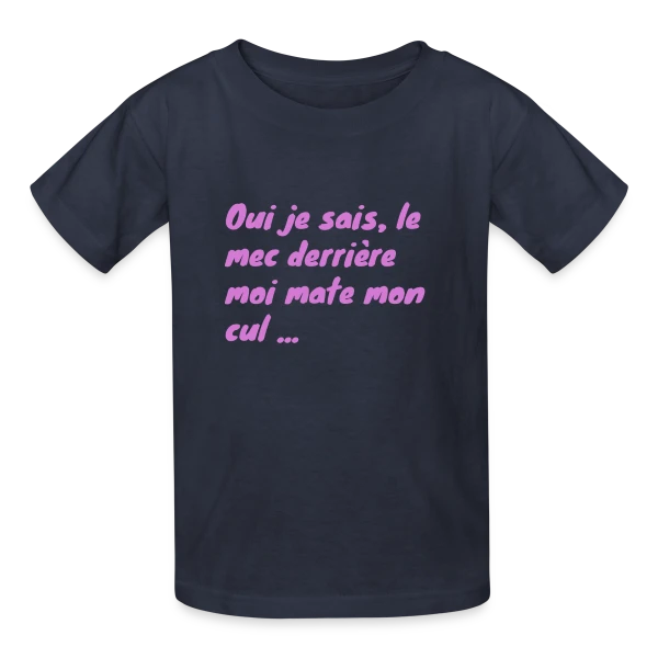 Humour Fessier Rose sur T-shirts Russell Enfant