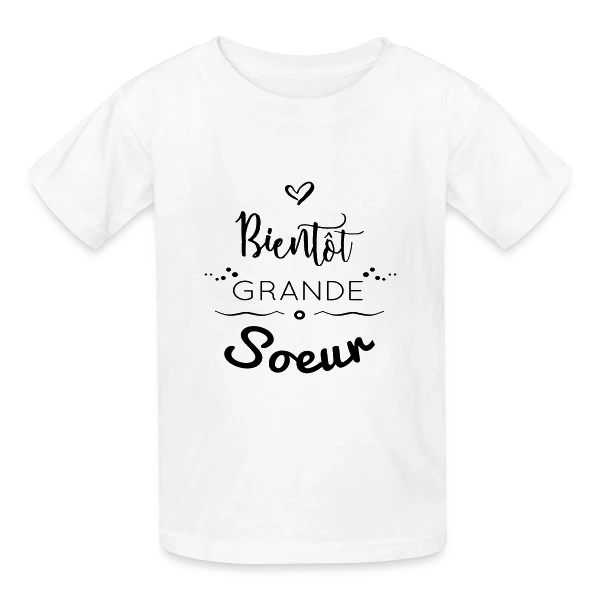 Bientôt Grande Sœur sur T-shirts Russell Enfant
