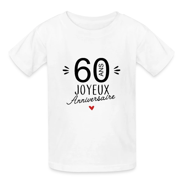 Joyeux Anniversaire 60 Ans – Édition Spéciale sur T-shirts Russell Enfant