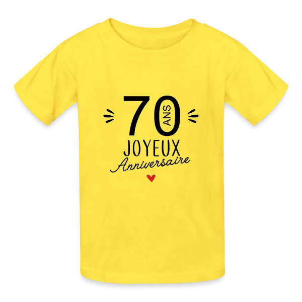 Anniversaire 70 Ans : L'Âge d'Or Célébré sur T-shirts Russell Enfant