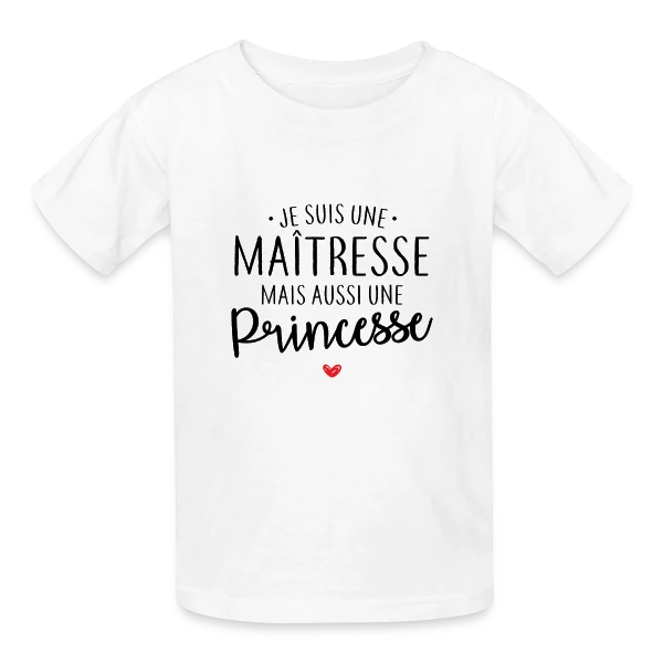 Maîtresse, Mais Toujours Princesse ! sur T-shirts Russell Enfant