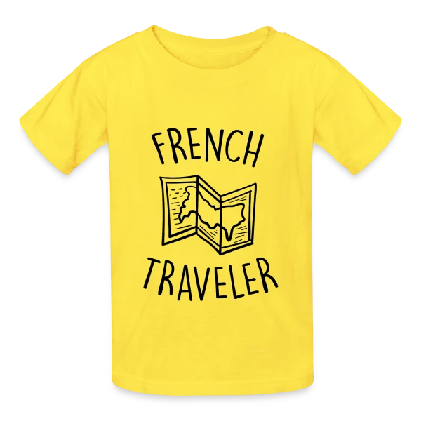 Voyageur Français Carte sur T-shirts Russell Enfant