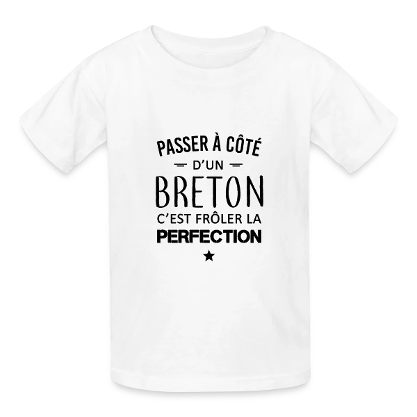Frôler la Perfection : L'Humour Breton sur T-shirts Russell Enfant