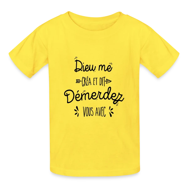 'Démerdez-vous avec' sur T-shirts Russell Enfant