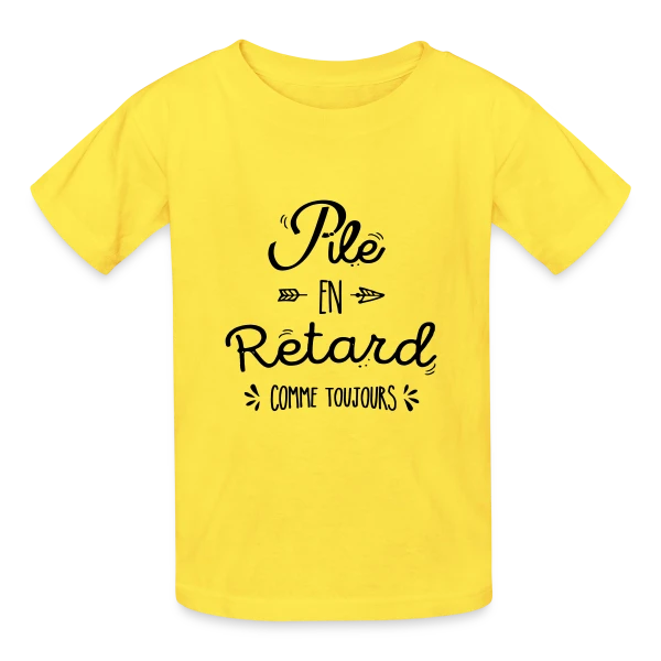 Pile Poil en Retard sur T-shirts Russell Enfant