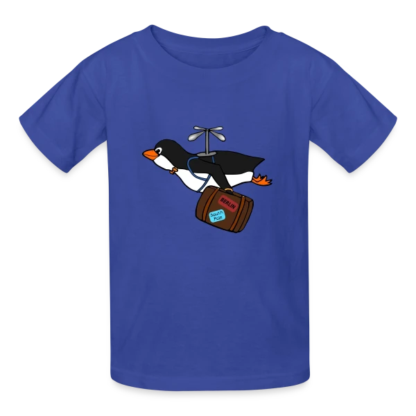 Pingouin Voyageur Hilarant sur T-shirts Russell Enfant