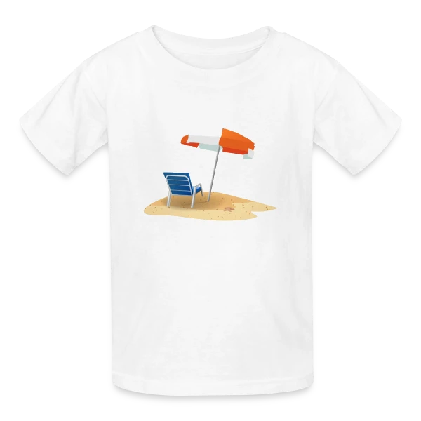 Parasol et Transat Plage sur T-shirts Russell Enfant