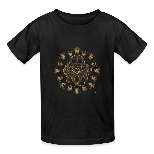 Crâne Poulpe sur T-shirts Russell Enfant