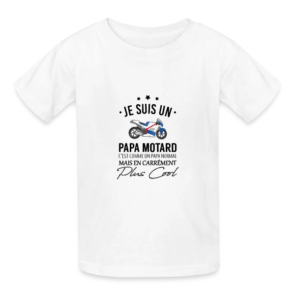 Super Papa Motard sur T-shirts Russell Enfant