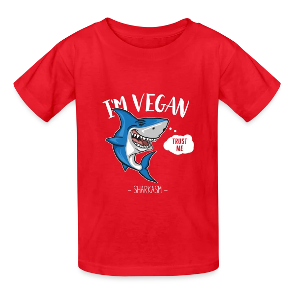 Requin Végétarien Humour sur T-shirts Russell Enfant