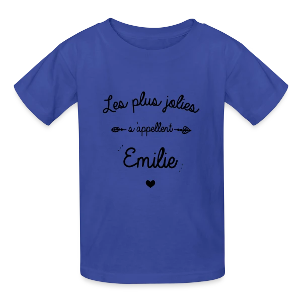 Prénom 'Émilie' - Le Cadeau Personnalisé Idéal sur T-shirts Russell Enfant