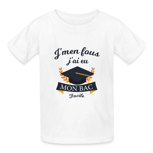 J'ai Eu Mon Bac Facile - Humour Diplômé sur T-shirts Russell Enfant