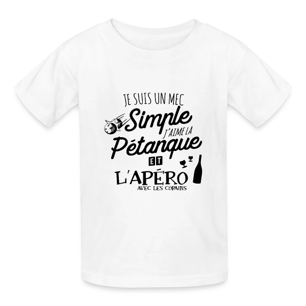 Pétanque & Apéro : L'Équipe Gagnante sur T-shirts Russell Enfant
