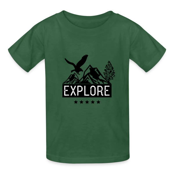 Aventure Montagne Aigle sur T-shirts Russell Enfant