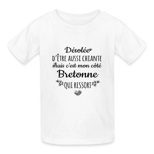 Mon Côté Bretonne : Fierté et Caractère Bien Trempé sur T-shirts Russell Enfant
