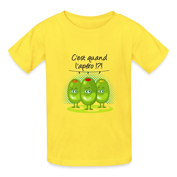 Apéro Time : L'heure Sacrée de la Détente sur T-shirts Russell Enfant