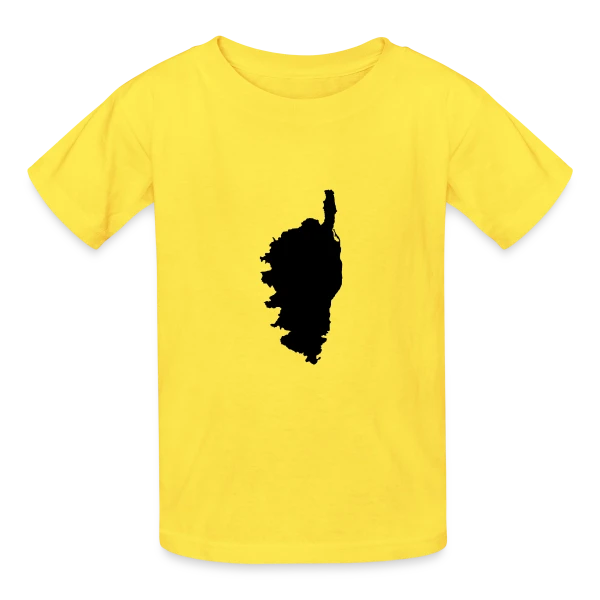 Silhouette Carte Corse sur T-shirts Russell Enfant