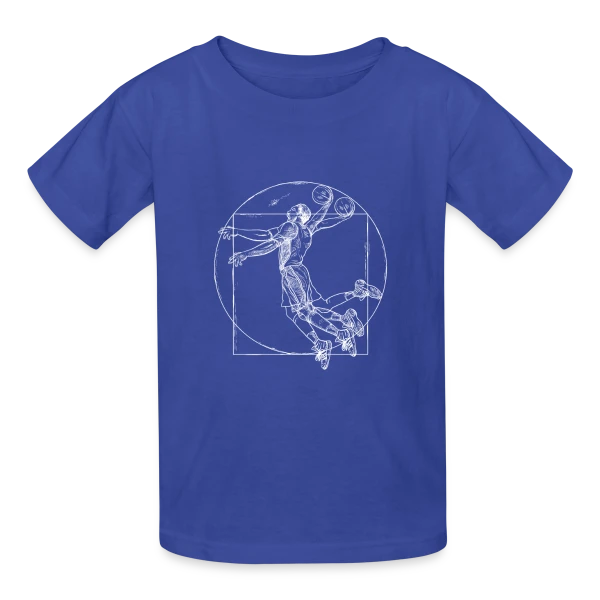 Homme de Vitruve Basketteur : Art & Sport sur T-shirts Russell Enfant