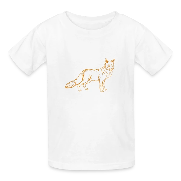 Renard Dessin Esquisse sur T-shirts Russell Enfant