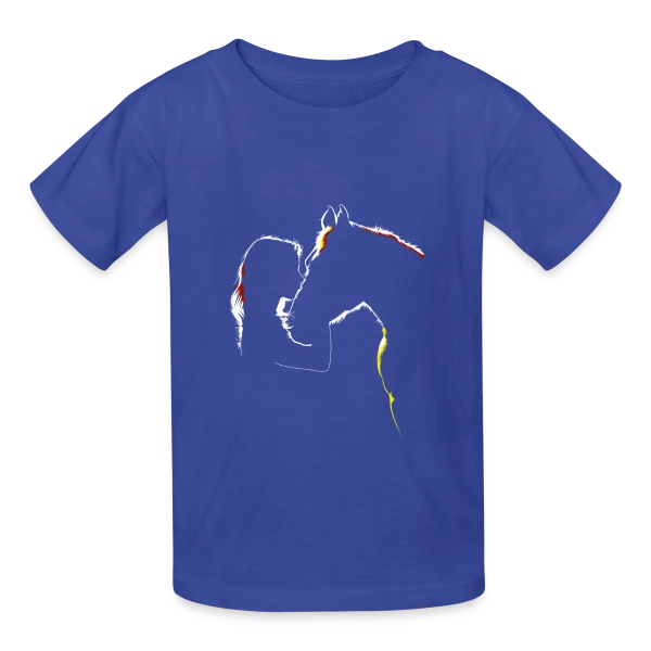 Silhouette Cavalière Abstraite sur T-shirts Russell Enfant