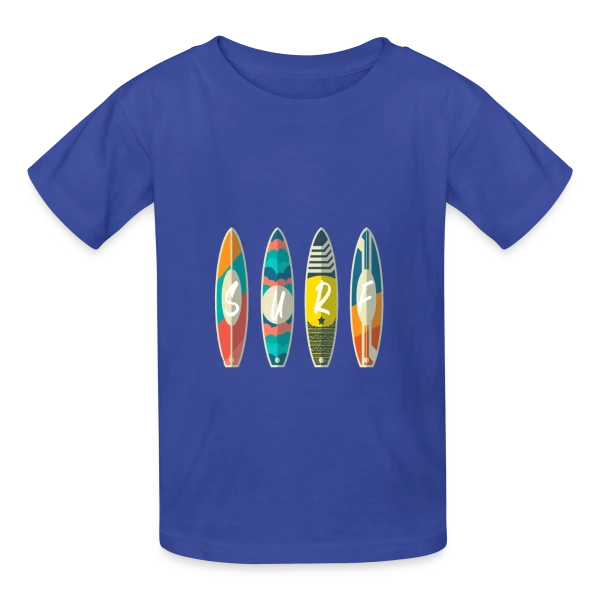 Surf : Planche & Soleil | Idée Cadeau Jeunesse sur T-shirts Russell Enfant