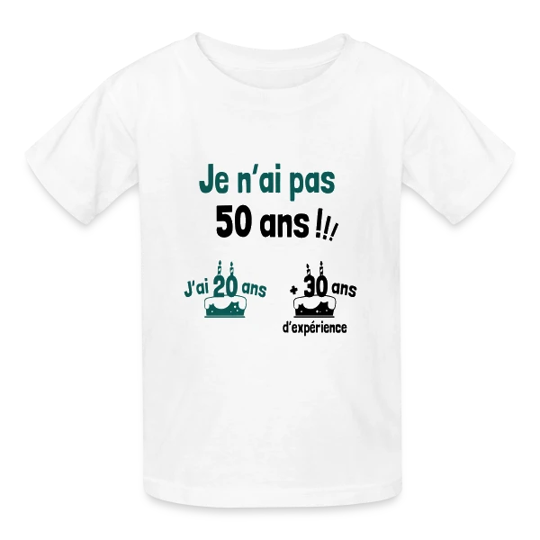 50 ans : 20 ans + 30 ans d'expérience ! sur T-shirts Russell Enfant