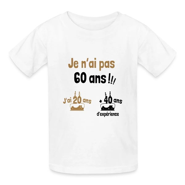 60 ans ? Non, 20 ans et 40 ans d'expérience ! sur T-shirts Russell Enfant