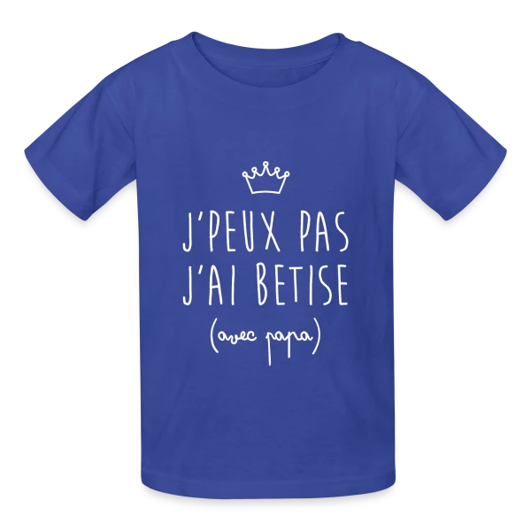 J'peux pas j'ai Bêtise avec Papa - Humour Enfant sur T-shirts Russell Enfant