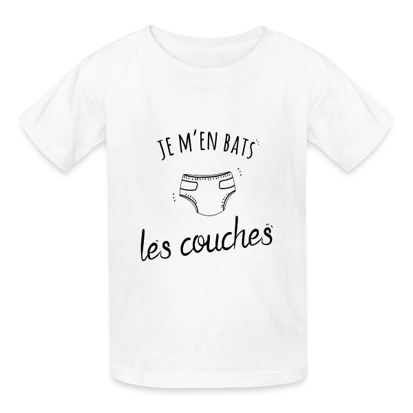 Humour "Je M'en Bats Les Couches" - Idée Cadeau Drôle sur T-shirts Russell Enfant