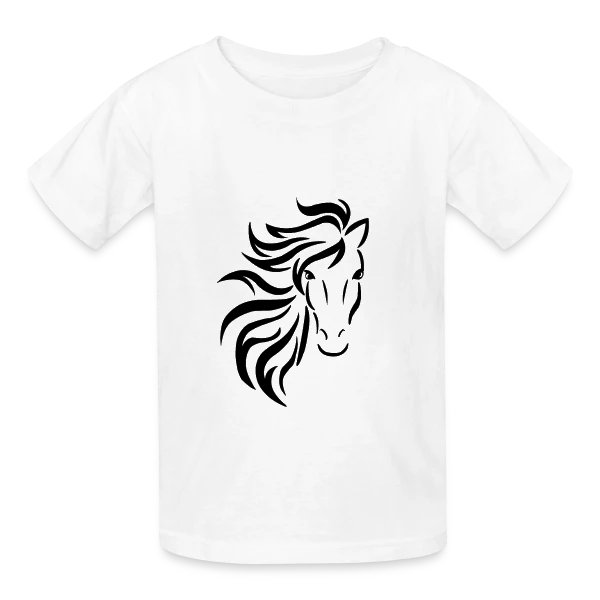 Tête de Cheval Tribal sur T-shirts Russell Enfant